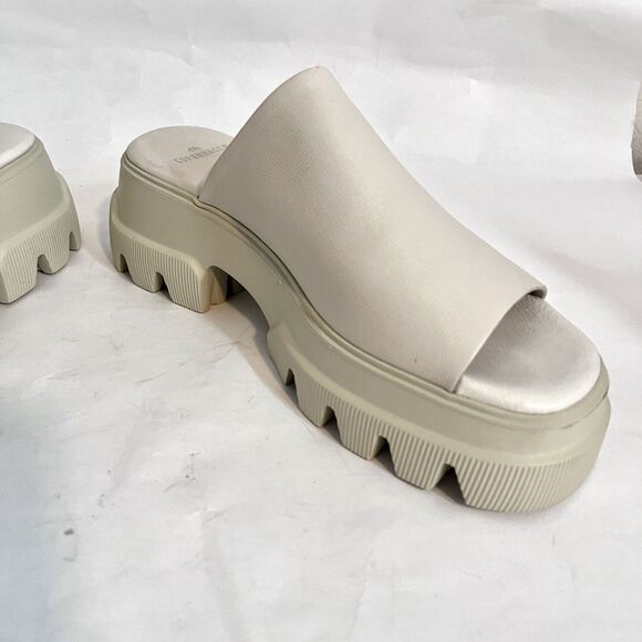 Copenhagen CPH 231  White Chunky Leather Slides Women 39 (8.5 US) Minimalist - Picture 2 of 7